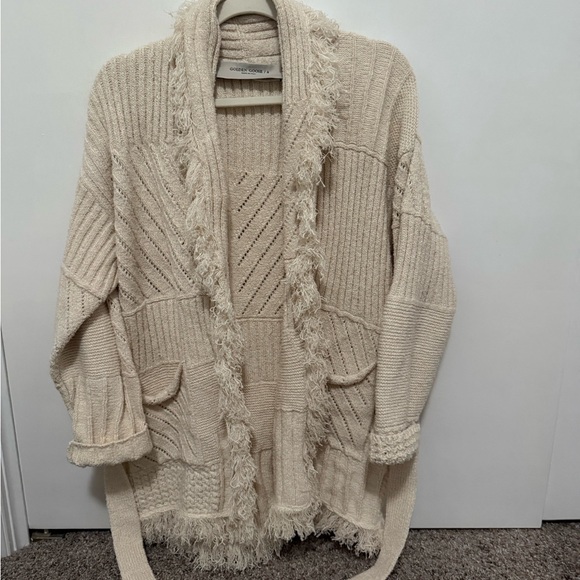 Golden Goose Belted Cardigan in Papyrus Colored Cotton Size XS